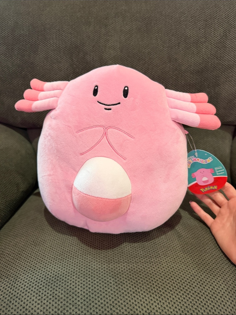 Chansey Pink Plush Squishmallow Pokemon collectible!